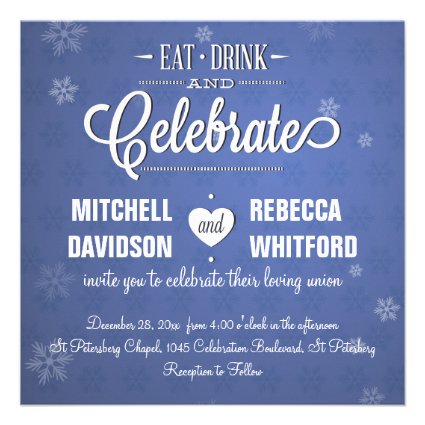 Eat Drink and Celebrate Blue Winter Announcement