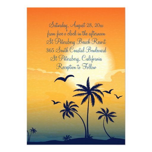 Eat Drink and Celebrate Summer Sunset Wedding Announcements