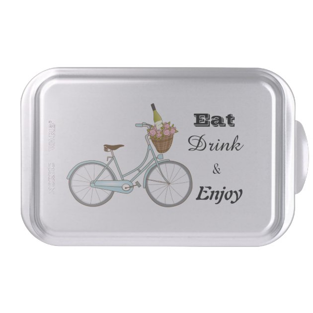 Eat Drink and Enjoy Cake Pan with Bicycle