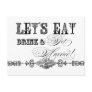 Eat, Drink and Get Married Save the Date Postcards