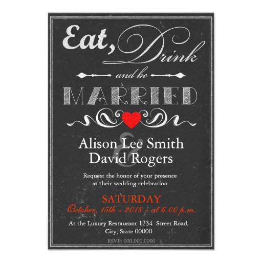 Eat, Drink and sees Married Personalized Announcements