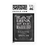 Eat Drink Be Married Chalkboard Postage Stamps