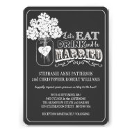 Eat, Drink & Be Married Chalkboard Style Wedding Announcements