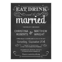 Eat Drink be Married Chalkboard Wedding Invitation
