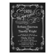 Eat Drink Be Married Chalkboard Wedding Invitation