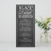 Eat Drink Be Married Chalkboard Wedding Menus Zazzle