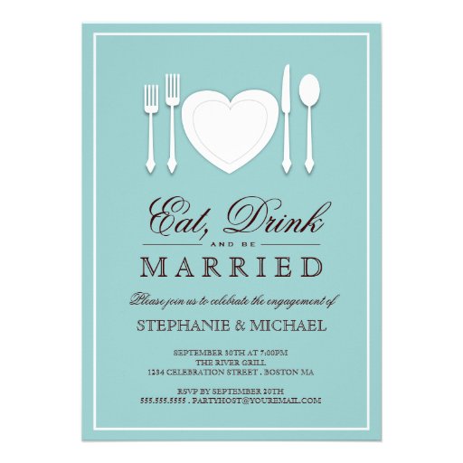 Eat Drink & Be Married Engagement Party Invitation