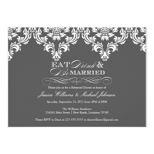 Eat Drink & Be Married Personalized Invite (front side)