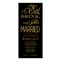Eat, Drink, Be Married Personalized Invite