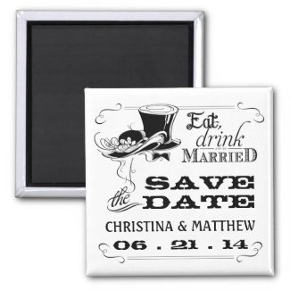 Eat Drink be Married Save the Date Magnet