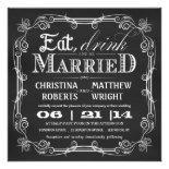 Eat Drink Be Married Square Wedding Invitations