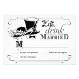Eat Drink be Married Vintage RSVP Reply Cards