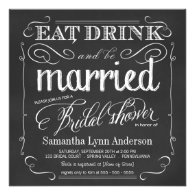 Eat Drink be Married Wedding Shower Invitations