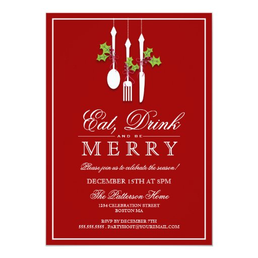 eat drink amp be merry christmas holiday party custom holiday party cards