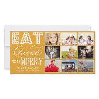 EAT, DRINK & BE MERRY | HOLIDAY COLLAGE CARD photocard