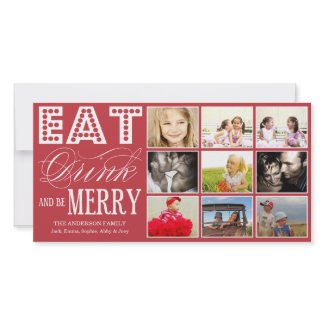 EAT, DRINK & BE MERRY | HOLIDAY COLLAGE CARD photocard