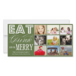 EAT, DRINK &amp; BE MERRY | HOLIDAY COLLAGE CARD PHOTO CARD TEMPLATE