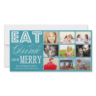 EAT, DRINK & BE MERRY | HOLIDAY COLLAGE CARD photocard