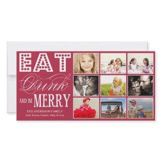 EAT, DRINK & BE MERRY | HOLIDAY COLLAGE CARD photocard