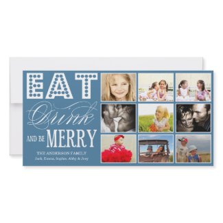 EAT, DRINK & BE MERRY | HOLIDAY COLLAGE CARD photocard