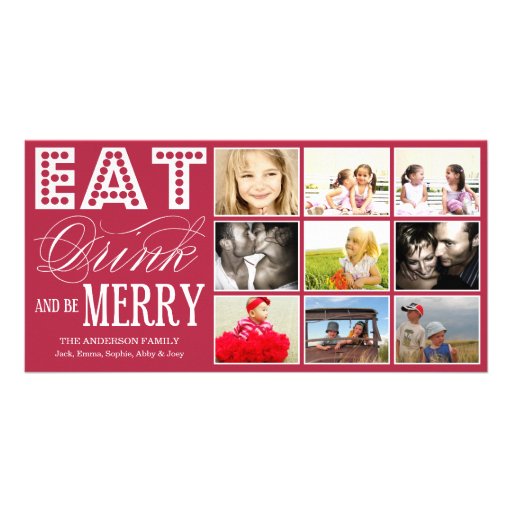 EAT, DRINK & BE MERRY | HOLIDAY COLLAGE CARD PHOTO CARDS