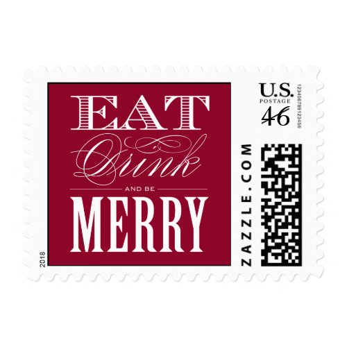 EAT DRINK & BE MERRY | HOLIDAY POSTAGE stamp
