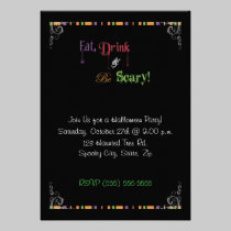 Eat Drink & Be Scary Halloween Invitation invitations