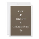 Eat Drink Celebrate brown new year eve party invitation
