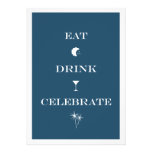 Eat Drink Celebrate navy blue new year eve party Personalized Invitation