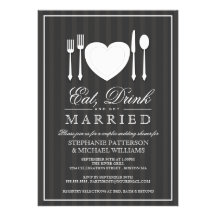 Eat Drink & Get Married Couples Shower Invitation