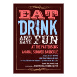 Eat, Drink & Have Fun at a Summer BBQ Party Custom Invites at Zazzle