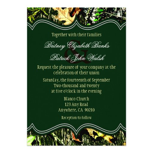 Eat Drink Married Hunting Camo Wedding Invitations