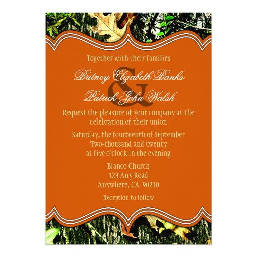 Eat Drink Married Hunting Camo Wedding Invitations