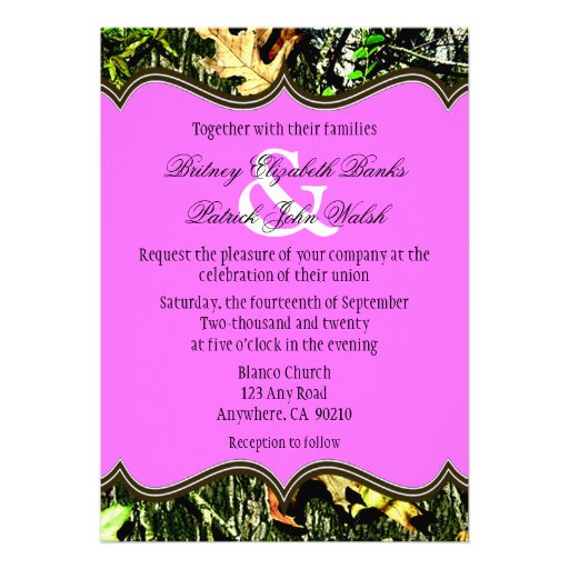 Eat Drink Married Hunting Camo Wedding Invitations