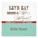 Eat, Drink n Get Married Bridal Shower Vintage Personalized Announcements