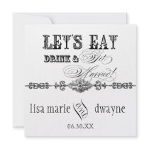 Eat, Drink n Get Married Bridal Wedding Invitation