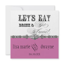 Eat, Drink n Get Married Bridal Wedding Invitation