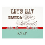 Eat, Drink n Get Married Formal RSVP Response Card Invitation