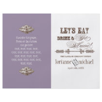 Eat, Drink n Get Married, Formal Wedding Program Personalized Flyer