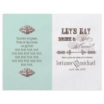 Eat, Drink n Get Married, Formal Wedding Program Flyers