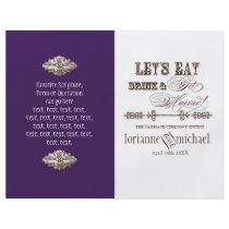 Eat, Drink n Get Married, Formal Wedding Program Full Color Flyer