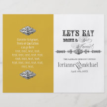 Eat, Drink n Get Married, Formal Wedding Program Full Color Flyer