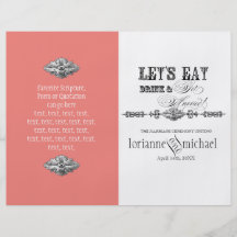 Eat, Drink n Get Married, Formal Wedding Program Flyer Design