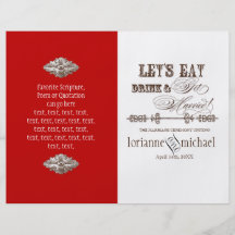 Eat, Drink n Get Married, Formal Wedding Program Flyer