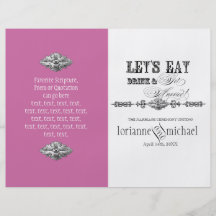 Eat, Drink n Get Married, Formal Wedding Program Flyer