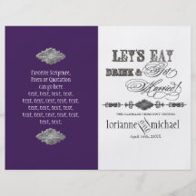 Eat, Drink n Get Married, Formal Wedding Program Flyer