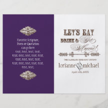 Eat, Drink n Get Married, Formal Wedding Program Full Color Flyer