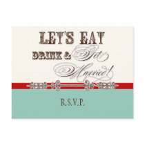 Eat, Drink n Get Married, RSVP Response Postcard
