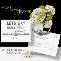 Eat, Drink n Get Married, RSVP Response Postcard