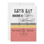 Eat, Drink n Get Married Thank You Note Cards Personalized Announcements
